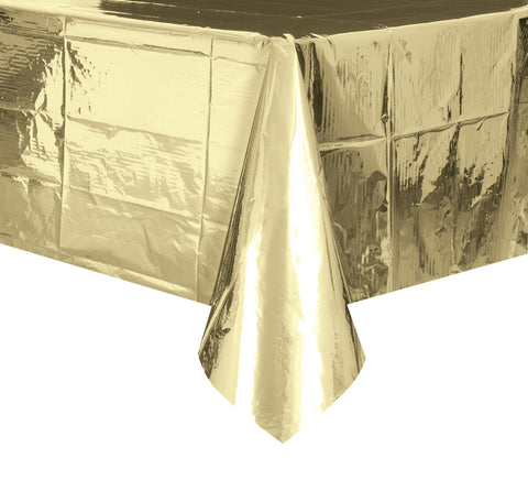 GOLD FOIL PLASTIC TABLECOVER 1.37m x 2.74m - Whip It Up Cake Supplies