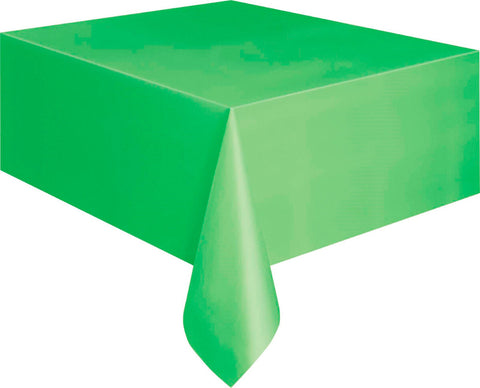 LIME GREEN PLASTIC TABLECOVER 1.37m x 2.74m - Whip It Up Cake Supplies