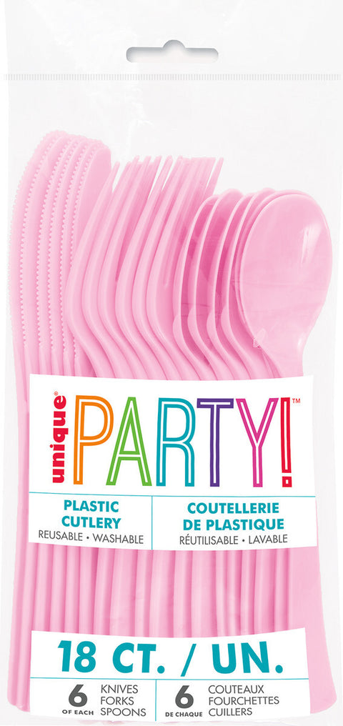 LOVELY PINK ASSORTED CUTLERY 18 pack - Whip It Up Cake Supplies