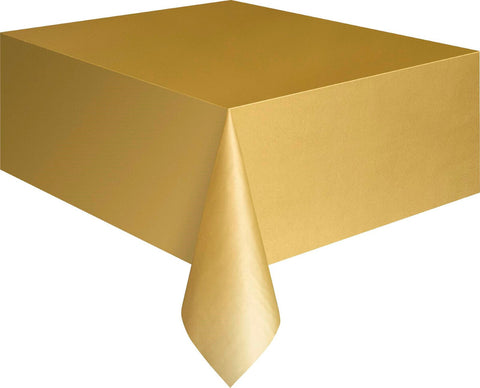 GOLD PLASTIC TABLECOVER 1.37m x 2.74m - Whip It Up Cake Supplies