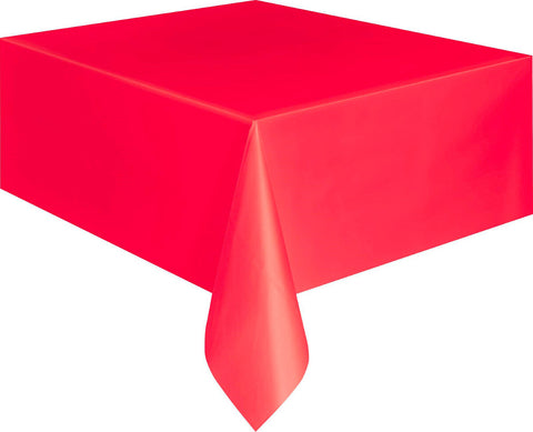 RED PLASTIC TABLECOVER 1.37m x 2.74m - Whip It Up Cake Supplies