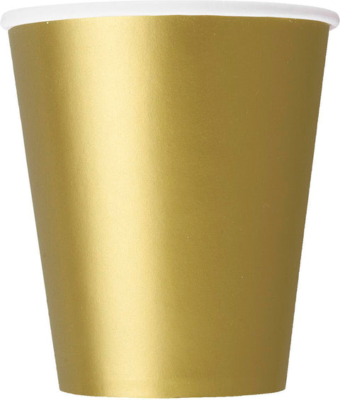 GOLD PAPER CUPS 8 pack 270ml - Whip It Up Cake Supplies