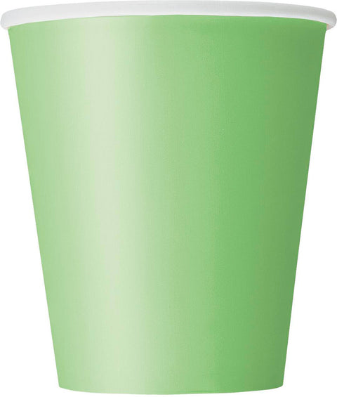 LIME GREEN PAPER CUPS 8 pack 270ml - Whip It Up Cake Supplies