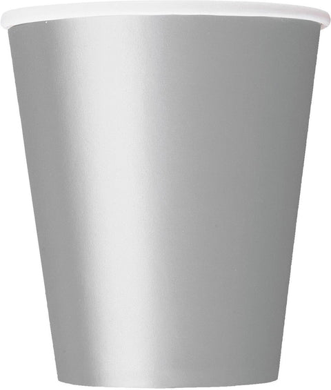 SILVER PAPER CUPS 8 pack 270ml - Whip It Up Cake Supplies