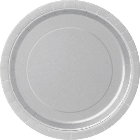 SILVER LUNCH PLATES 9" x 8 pack - Whip It Up Cake Supplies