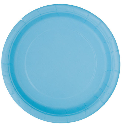 POWDER BLUE LUNCH PLATES 9" x 8 pack - Whip It Up Cake Supplies