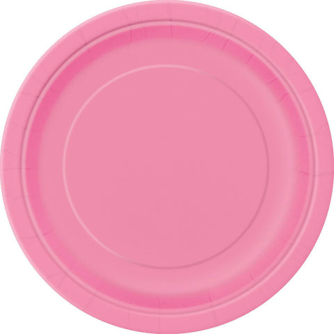 HOT PINK SNACK PLATES 7" x  8 pack - Whip It Up Cake Supplies