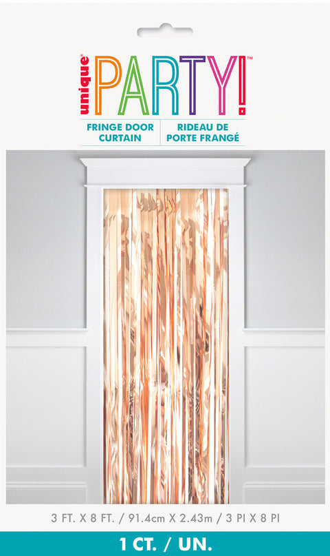 ROSE GOLD FRINGE DOOR CURTAIN 91.4cm x 2.43m - Whip It Up Cake Supplies