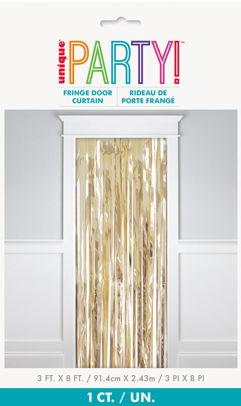 GOLD FRINGE DOOR CURTAIN 91.4cm x 2.43m - Whip It Up Cake Supplies