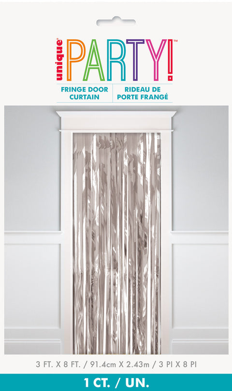 SILVER FRINGE DOOR CURTAIN 91.4cm x 2.43m - Whip It Up Cake Supplies