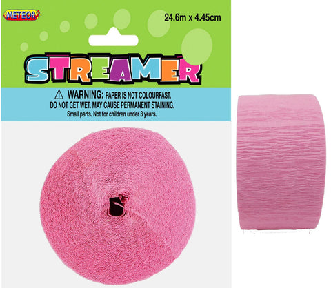 LOVELY PINK CREPE STREAMER 24m - Whip It Up Cake Supplies