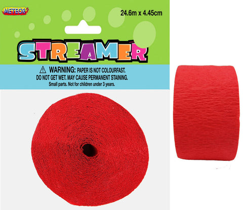 RUBY RED CREPE STREAMER 24m - Whip It Up Cake Supplies