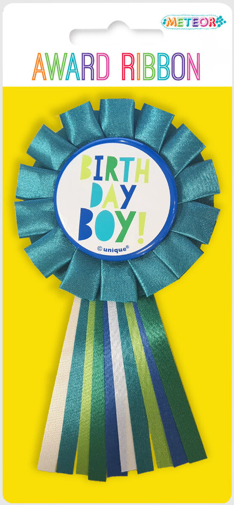 BIRTHDAY BOY AWARD BADGE BLUE/GREEN