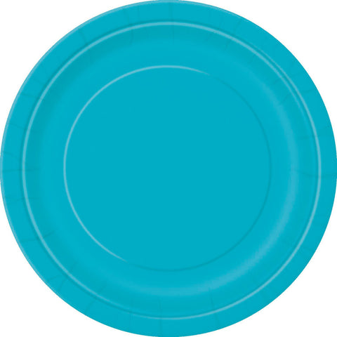 CARIBBEAN TEAL SNACK PLATES 7" x  8 pack - Whip It Up Cake Supplies