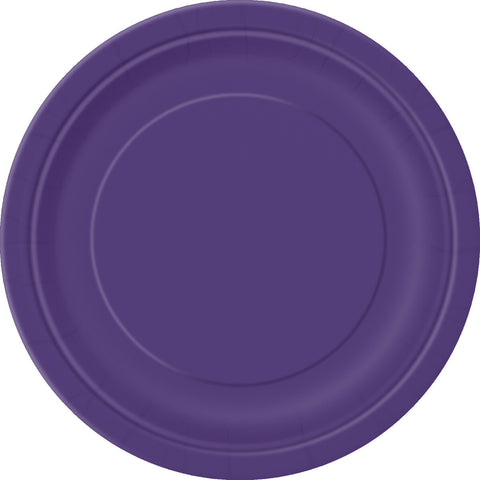 DEEP PURPLE SNACK PLATES 7" x  8 pack - Whip It Up Cake Supplies