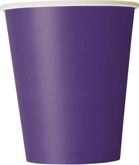 DEEP PURPLE PAPER CUPS 8 pack 270ml - Whip It Up Cake Supplies