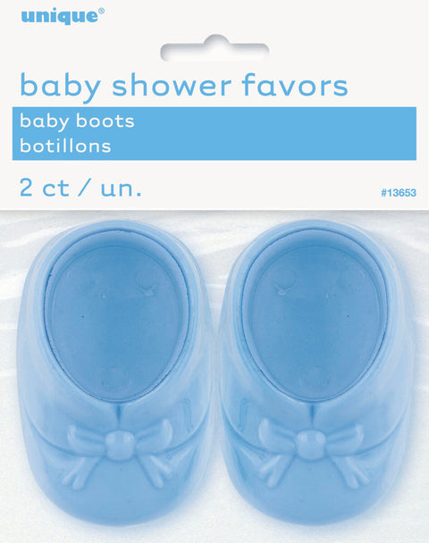 BABY BOOTS BLUE x 2 plastic - Whip It Up Cake Supplies