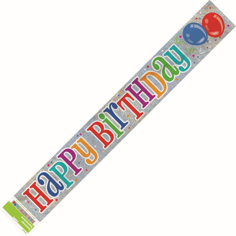 HAPPY BIRTHDAY PRISM BANNER 2.74m - Whip It Up Cake Supplies