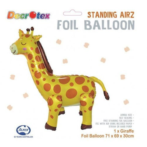 STANDING AIRZ GIRAFFE BALLOON (71x69x30cm) - Whip It Up Cake Supplies