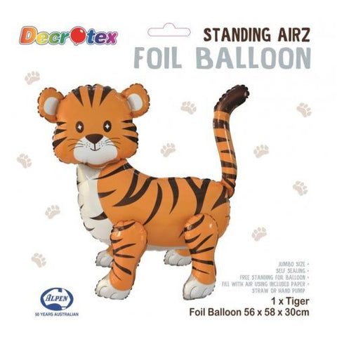 STANDING AIRZ TIGER BALLOON (56x58x30cm) - Whip It Up Cake Supplies