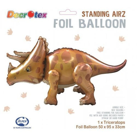 STANDING AIRZ TRICERATOPS BALLOON (50x95x33cm) - Whip It Up Cake Supplies