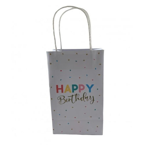 HAPPY BIRTHDAY PAPER PARTY BAGS WITH HANDLES 5 pack
