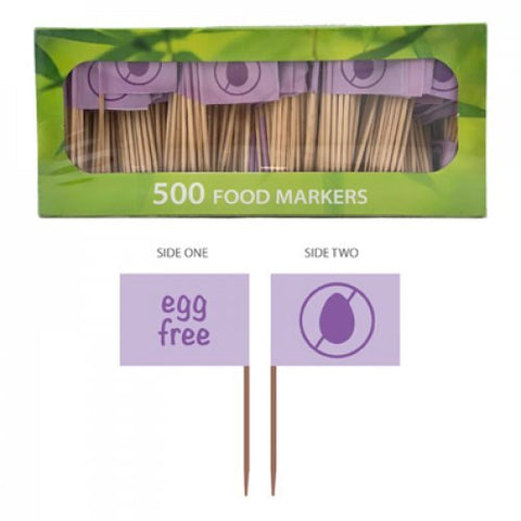 EGG FREE FLAGS / FOOD MARKERS 500 pack