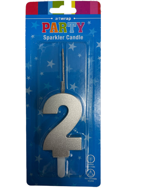 SILVER CANDLE SPARKLER #2 - Whip It Up Cake Supplies