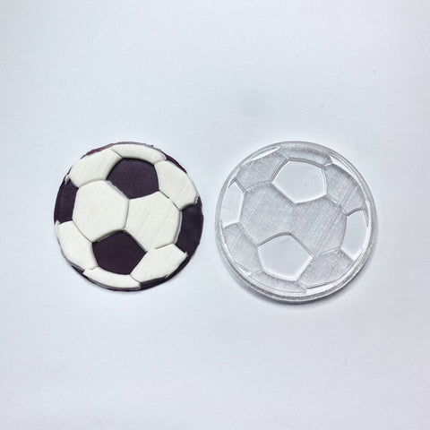 SOCCER BALL EMBOSSED COOKIE STAMP & CUTTER SET - Whip It Up Cake Supplies