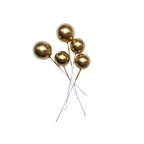 CAKE BALL GOLD DECORATIONS 9 pack - NON EDIBLE - Whip It Up Cake Supplies