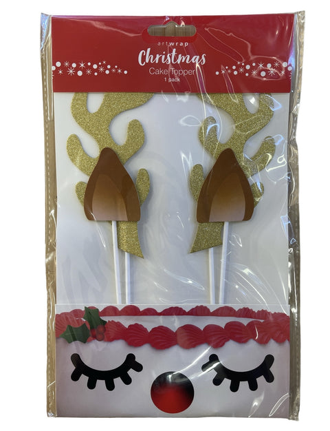 REINDEER CARDBOARD CAKE TOPPER 8 piece - Whip It Up Cake Supplies