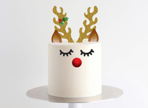 REINDEER CARDBOARD CAKE TOPPER 8 piece - Whip It Up Cake Supplies