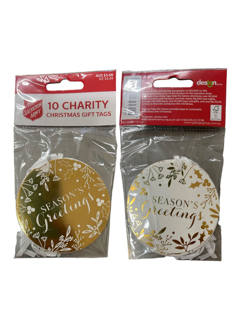 CHRISTMAS GIFT TAGS ROUND 10 pack - GOLD
