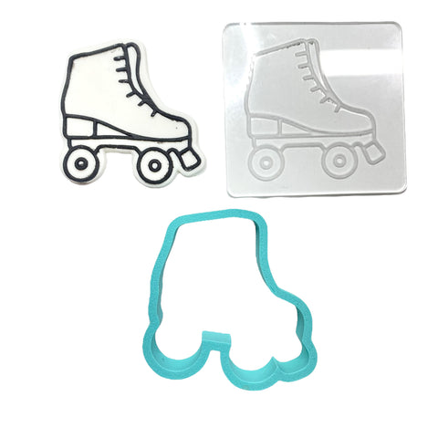 ROLLERSKATE - RAISE IT UP COOKIE STAMP & CUTTER SET - Whip It Up Cake Supplies