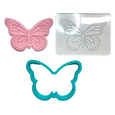 BUTTERFLY MONARCH - RAISE IT UP COOKIE STAMP & CUTTER SET - Whip It Up Cake Supplies