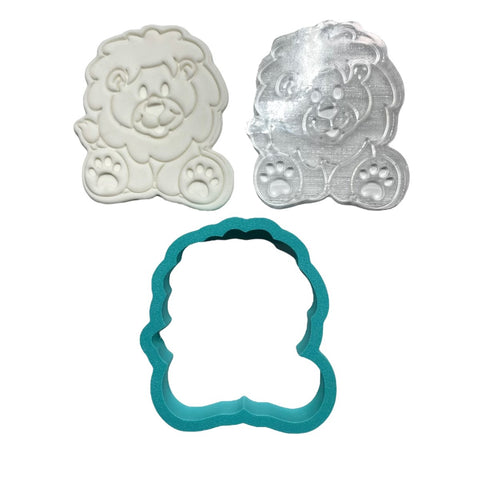 LION EMBOSSED COOKIE STAMP & CUTTER SET - Whip It Up Cake Supplies