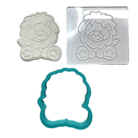 LION - RAISE IT UP COOKIE STAMP & CUTTER SET - Whip It Up Cake Supplies