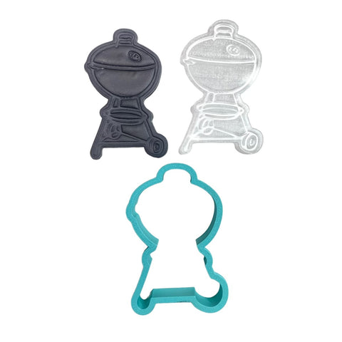 BBQ WEBER EMBOSSED COOKIE STAMP & CUTTER SET - Whip It Up Cake Supplies