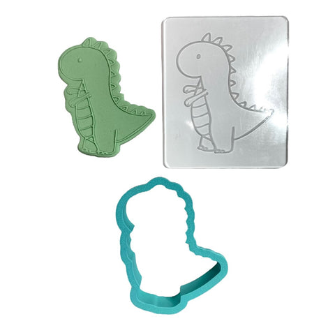 CUTE DINOSAUR - RAISE IT UP COOKIE STAMP & CUTTER SET - Whip It Up Cake Supplies