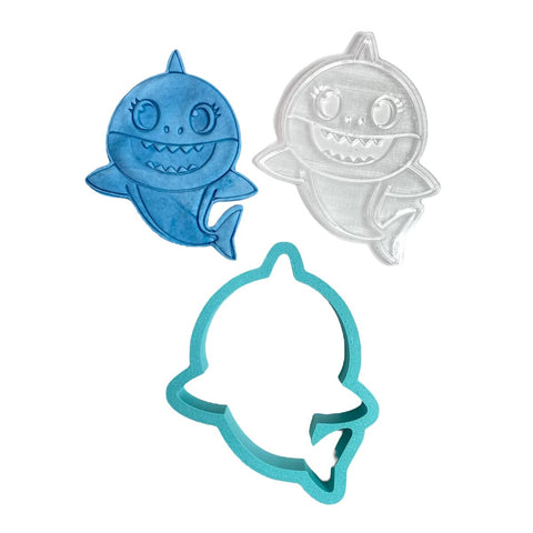 BABY SHARK EMBOSSED COOKIE STAMP & CUTTER SET - Whip It Up Cake Supplies