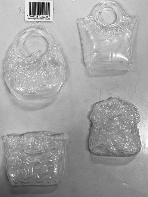 HANDBAGS CHOCOLATE MOULD 3D 4 DESIGNS - Whip It Up Cake Supplies