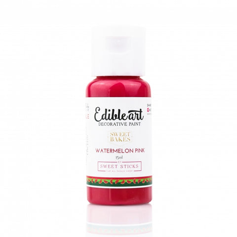 WATERMELON PINK EDIBLE ART PAINT 15ml - Whip It Up Cake Supplies