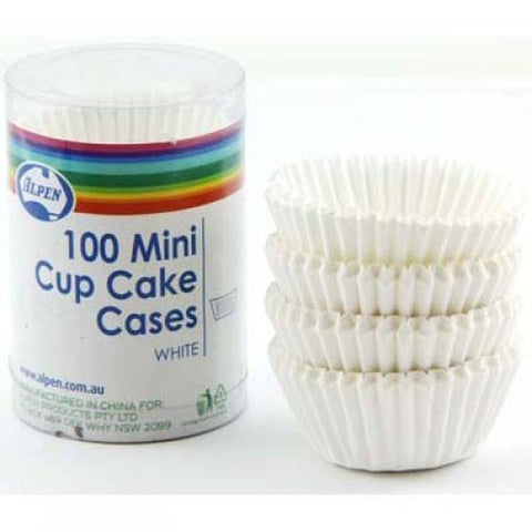 MINI CUPCAKE CASES x 100 WHITE