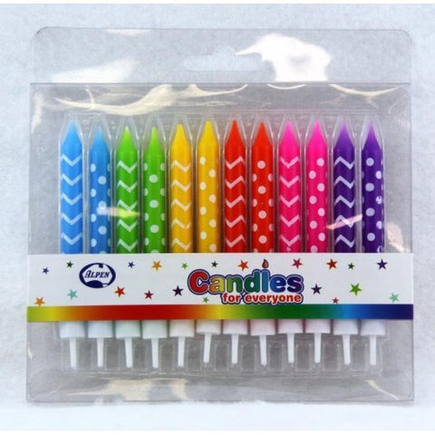 WAVES & DOTS CANDLES 12pk - Whip It Up Cake Supplies