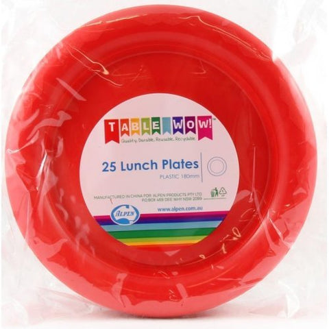 RED LUNCH PLATES 25pk