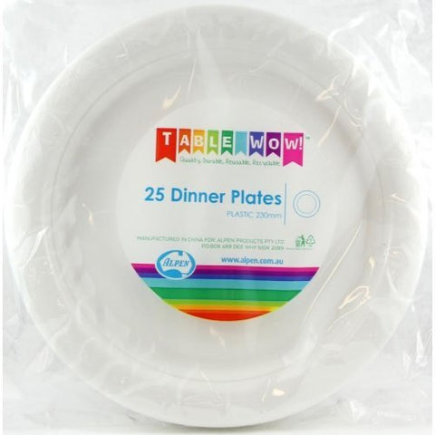 WHITE DINNER PLATES 25pk
