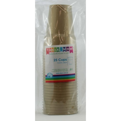 GOLD DRINKING CUPS 25pk - Whip It Up Cake Supplies