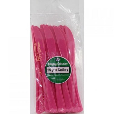 MAGENTA PLASTIC KNIFE 25pk - Whip It Up Cake Supplies