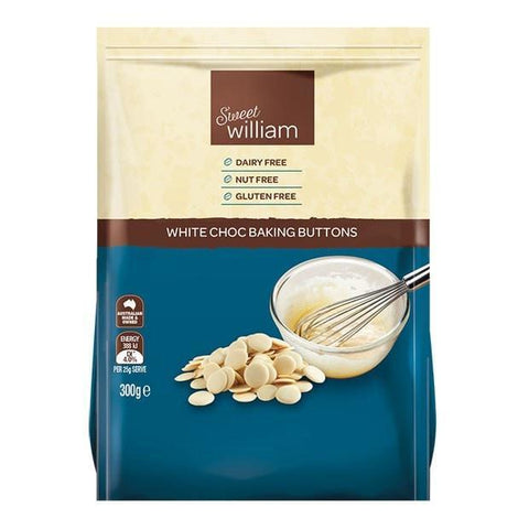 DAIRY FREE WHITE CHOC BAKING BUTTONS 300g