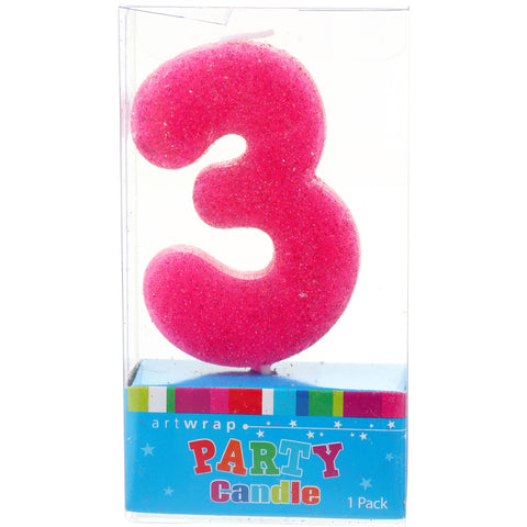 #3 PINK GLITTER CANDLE